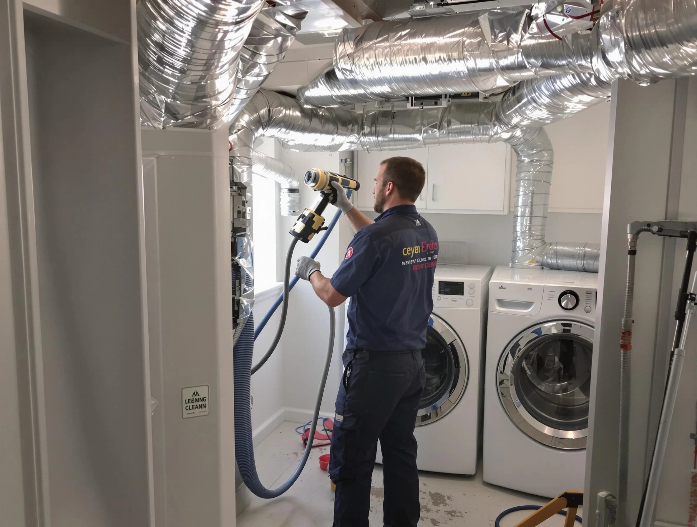 Harrison Dryer Vent Cleaning specialist using advanced equipment for thorough duct cleaning in Harrison