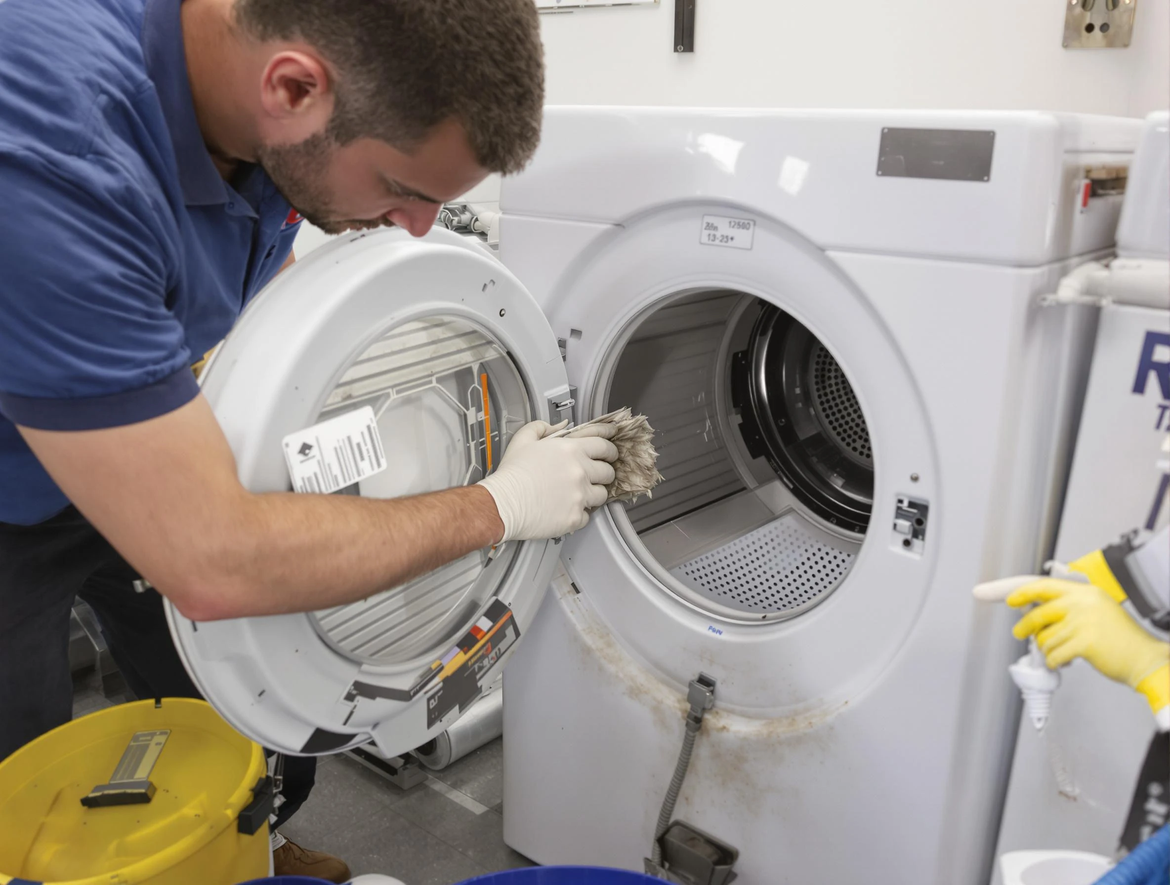 Harrison Dryer Vent Cleaning specialist performing detailed lint trap cleaning service in Harrison