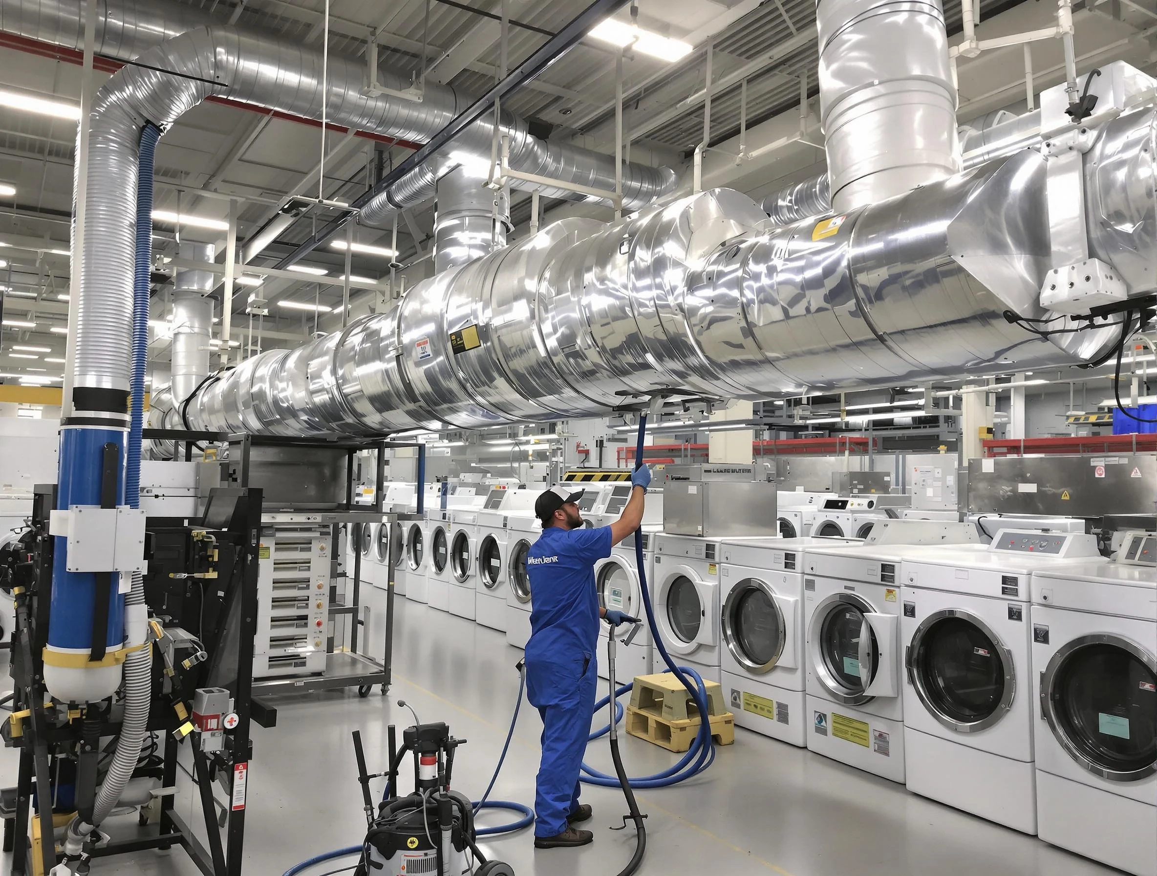 Harrison Dryer Vent Cleaning team performing heavy-duty industrial dryer vent cleaning in Harrison