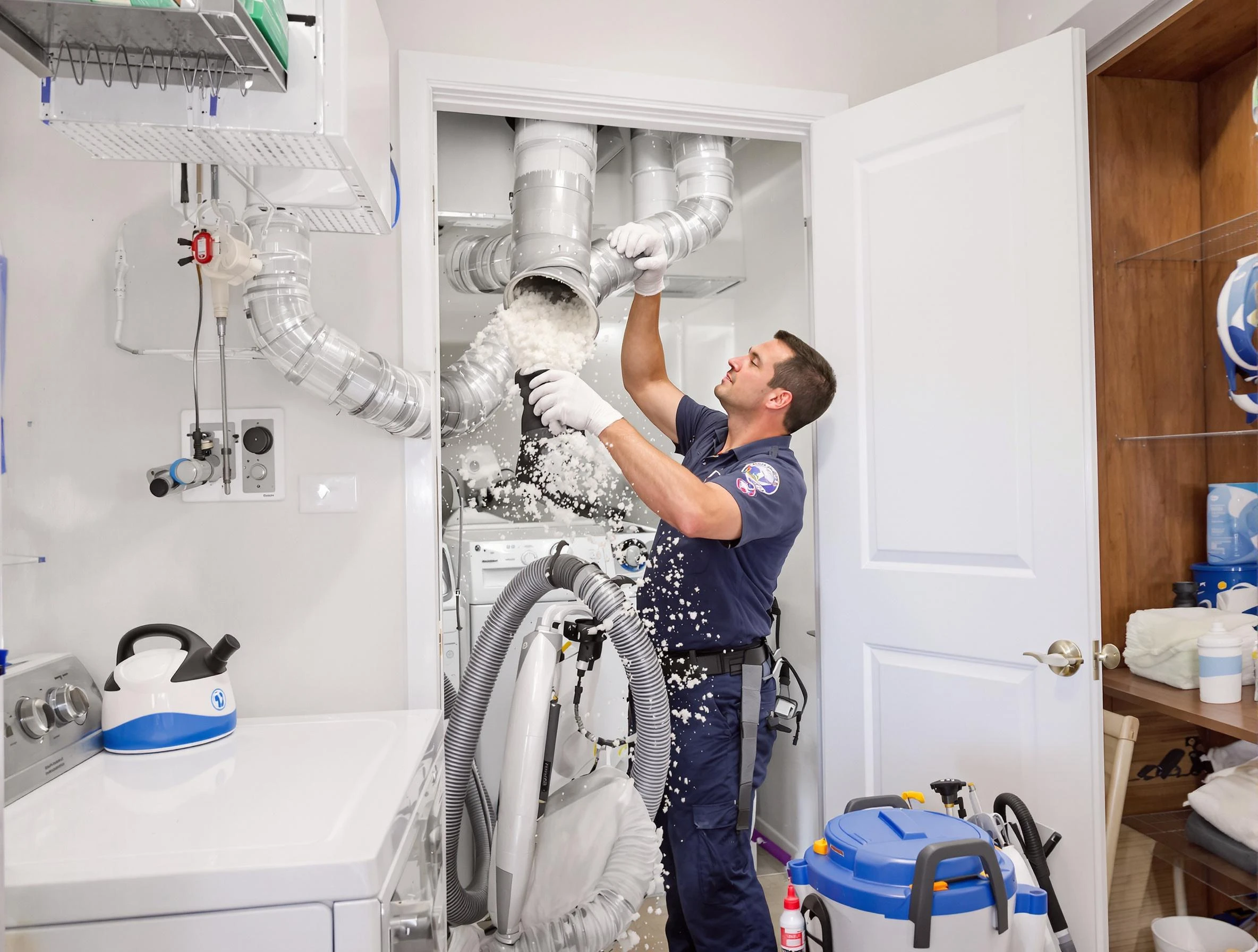 Harrison Dryer Vent Cleaning technician delivering thorough residential dryer vent cleaning service in Harrison